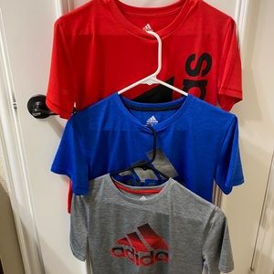 Three Adidas dry fit shirts